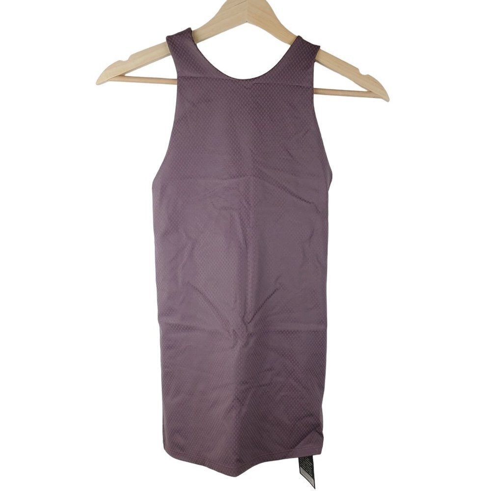 Onzie Long X back Tank Top Purple Compression Small Athleisure USA NEW‎